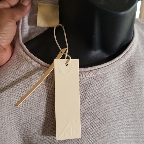 Zumo Beige short sleeve knit sweater tee - Picture 3 of 4